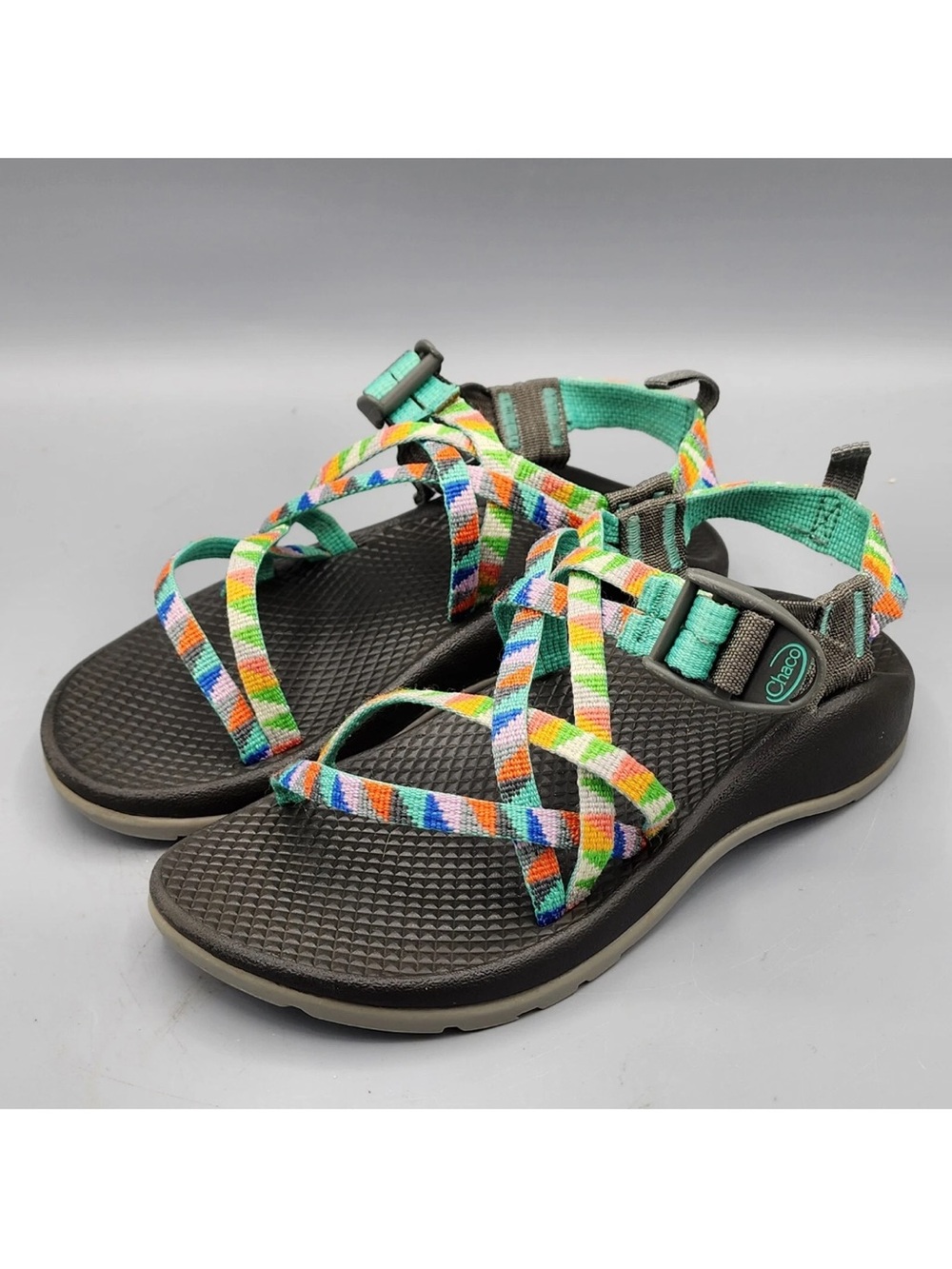 Chaco Camper Turquoise Multicolor Youth Sandal Strap Shoes J180234 Unisex Size 3